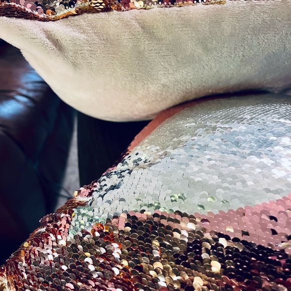 Pink Accent Pillows with Reversible Sequins Pillows for Girls/Teens! 2 Pillows! - Picture 5 of 10